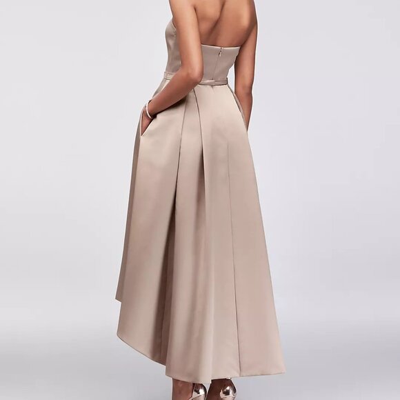 David's Bridal Strapless High-Low Dress w/Pockets - Picture 9 of 9